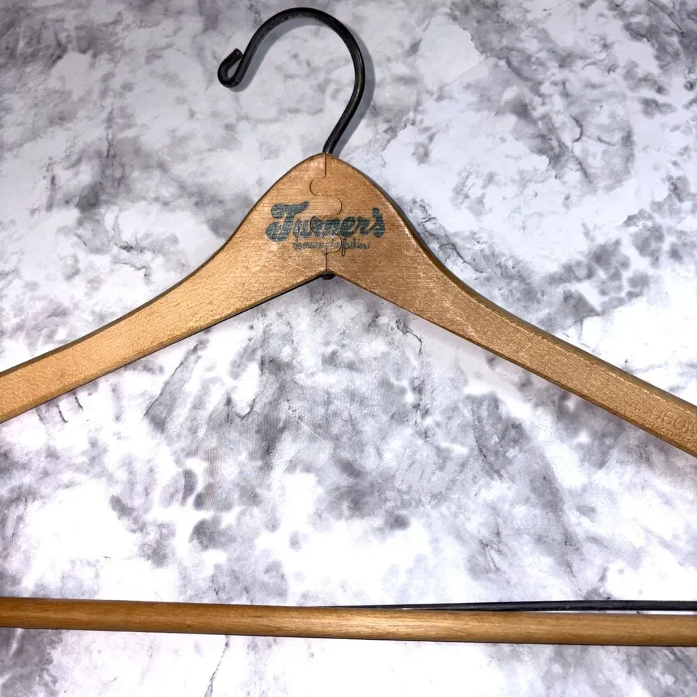 Vintage Turner Bros. Chicago Clothier ~ Wood Wooden Suit Coat Clothes Hangers